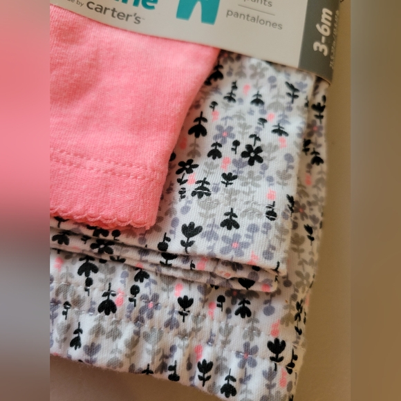 NWT Carters 2-pack Infant Girls  Pants 3-6 Months - Picture 2 of 7